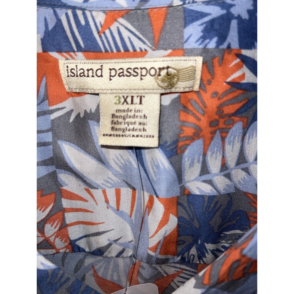 Island Passport Hawaiian Shirt Mens 3XLT Button Front Rayon Resort Vacation New - Picture 3 of 9